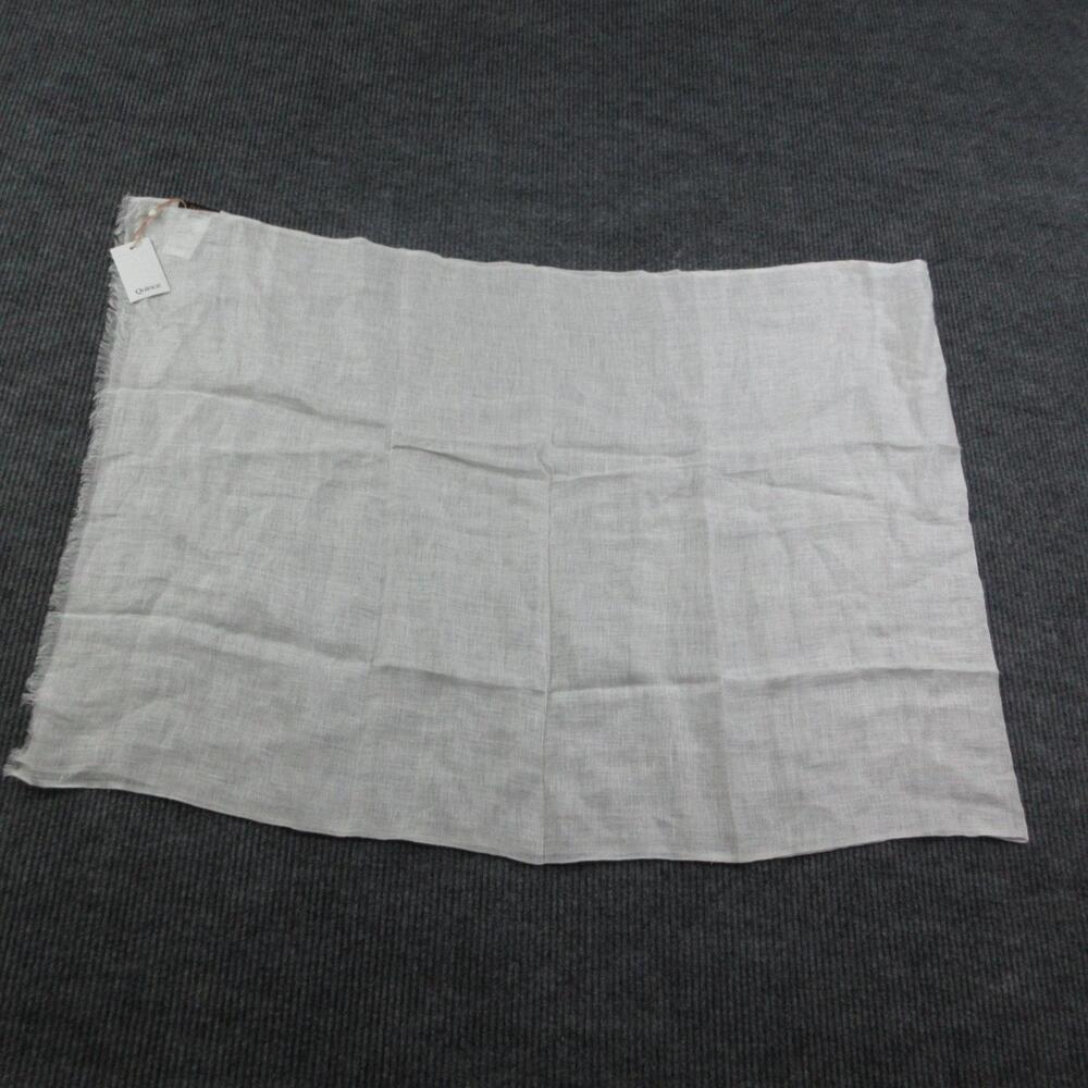 Quince Scarf Womens One Size White Linen Rectangle Fringe Multifunctional NWT - Picture 11 of 12